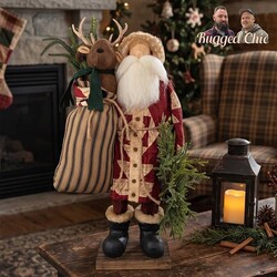 Santa Quilted Robe with Moose In Bag - 26"