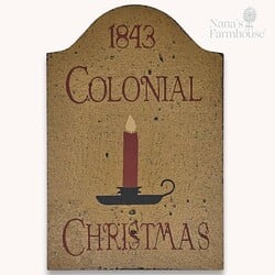 Colonial Christmas Tavern Shelf Sitter Sign - 9"
