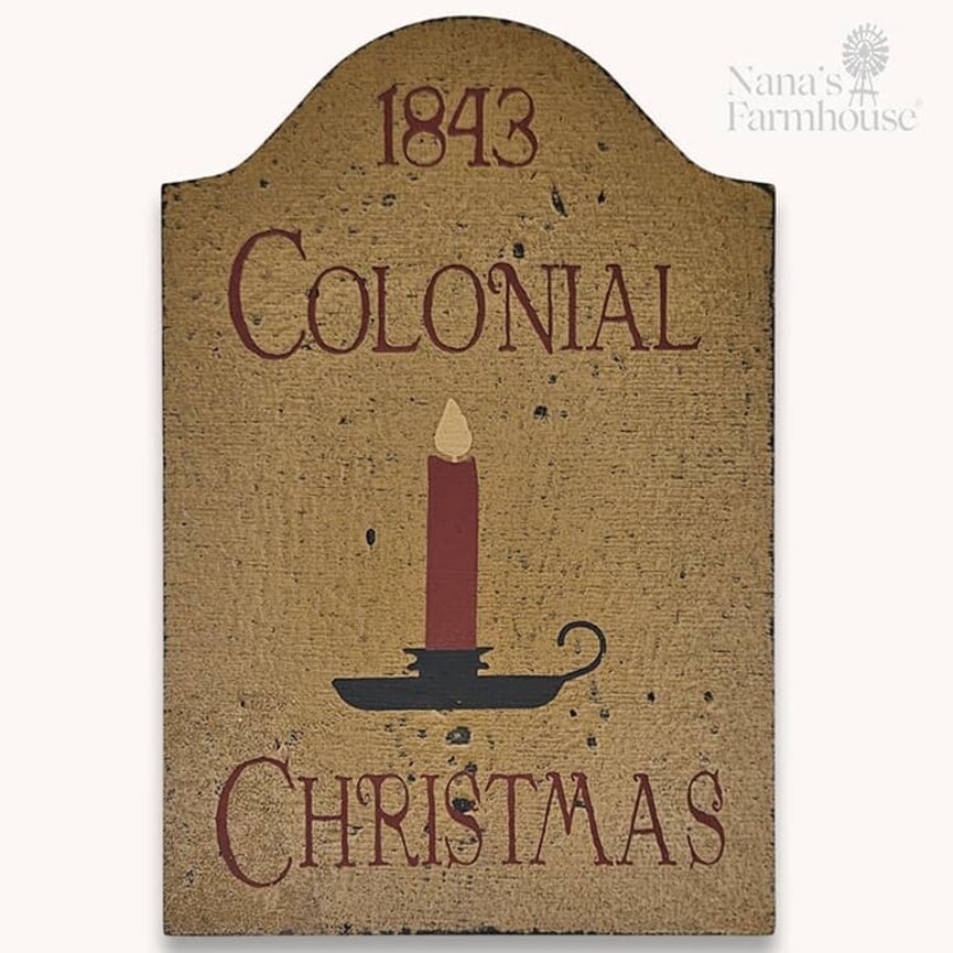 Colonial Christmas Tavern Shelf Sitter Sign - 9"