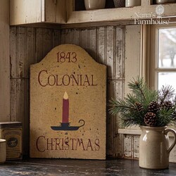 Colonial Christmas Tavern Shelf Sitter Sign - 9"