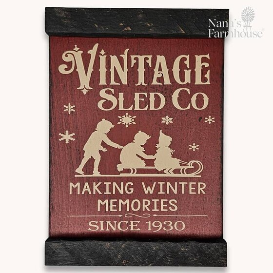 Vintage Sled Co. Shelf Sitter Sign