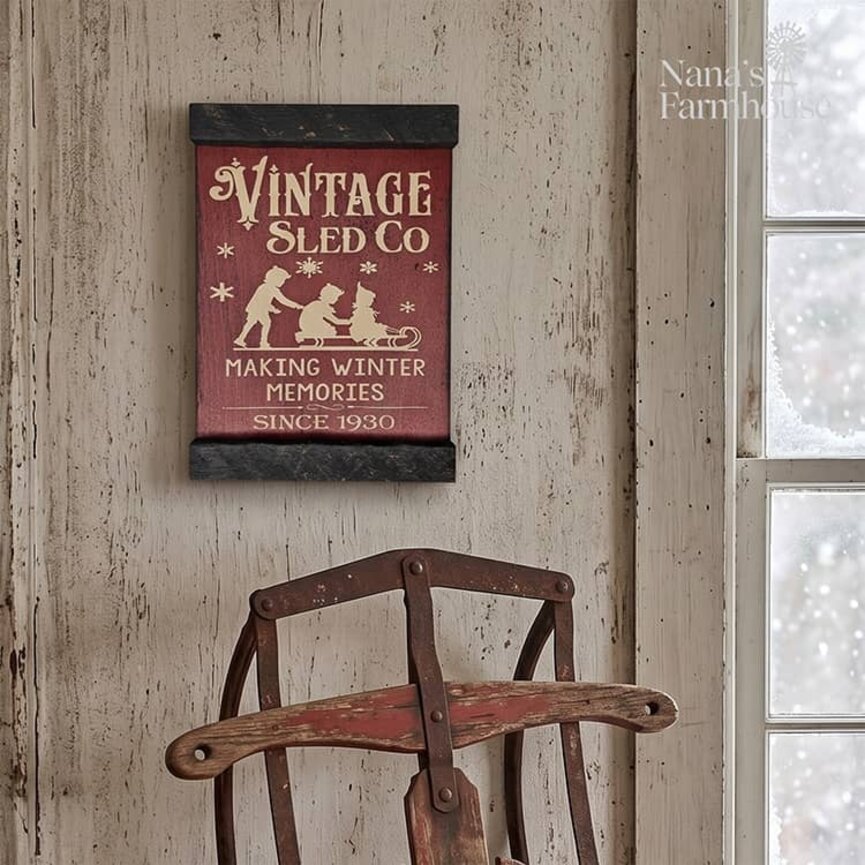 Vintage Sled Co. Shelf Sitter Sign - 10"