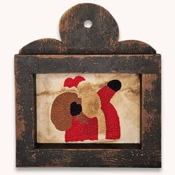 Jolly Santa Framed Needle Punch Sampler - 10"