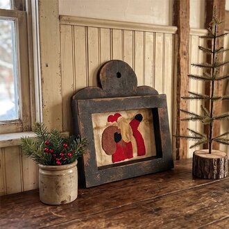 Jolly Santa Framed Needle Punch Sampler