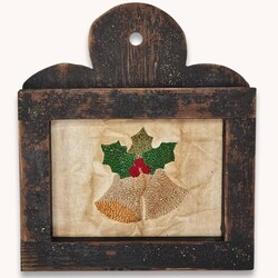 Bells with Holly Leaves Needle Punch Sampler - 10"