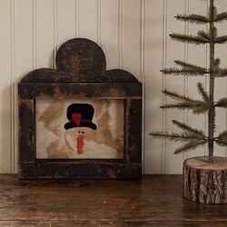 Snowman Head Framed Needle Punch Sampler - 10"