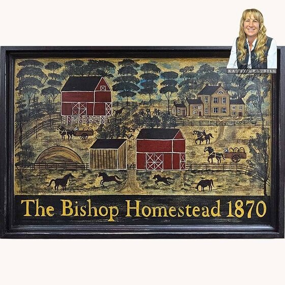 Bishop Homestead 1870 Original Painting