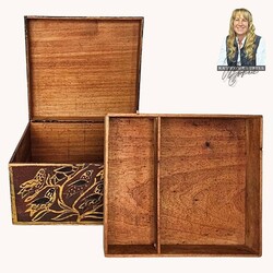 Redware Box Tree with Birds - 9.5"