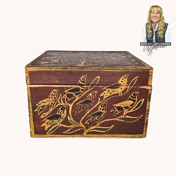 Redware Box Tree with Birds