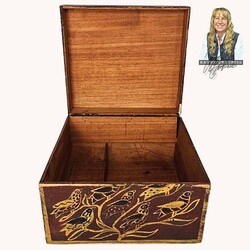 Redware Box Tree with Birds - 9.5"