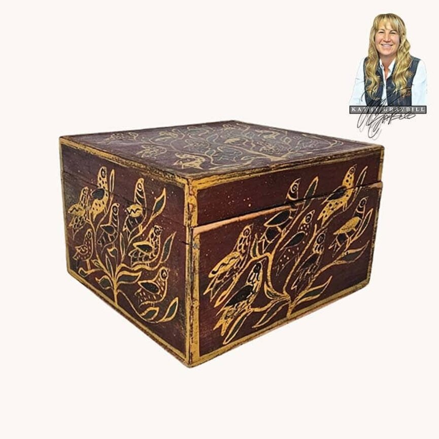 Redware Box Tree with Birds - 9.5"
