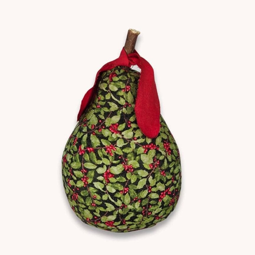 Primitive Holiday Pears Holly Berries - 7"