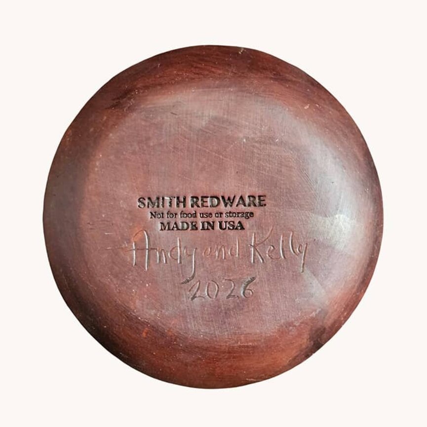 Smith Redware Ho Ho Ho Snowman Round Plate - 6.5"
