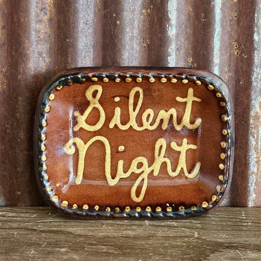 Smith Redware Silent Night Rectangle Plate - 4"