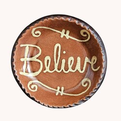 Smith Redware Believe Round Plate - 5"