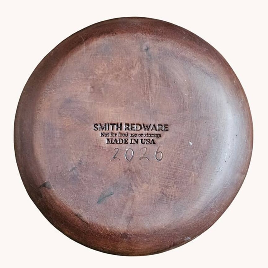 Smith Redware Country Christmas Trees Barn Round Plate - 7.5"