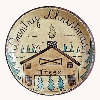 Country Christmas Round Plate - 7.5"