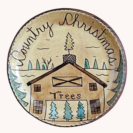Country Christmas Round Plate - 7.5"