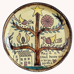 Smith Redware House Star Tree Round Plate - 10.5"