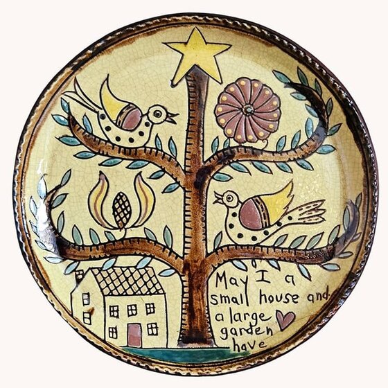 House Star Tree Round Plate - 10.5"