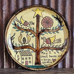 Smith Redware House Star Tree Round Plate - 10.5"