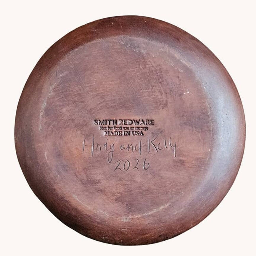 Smith Redware Merry Christmas Round Plate - 9"