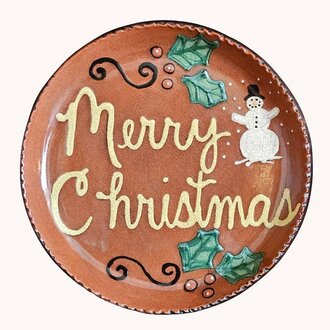 Merry Christmas Round Plate - 9"