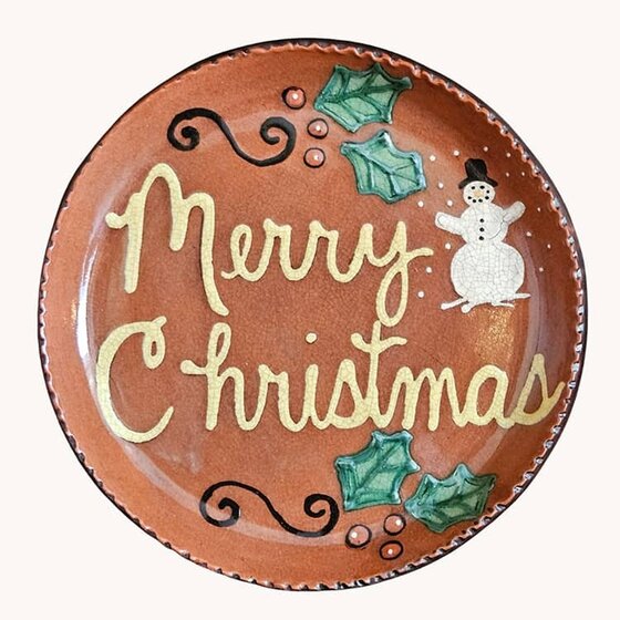 Merry Christmas Round Plate - 9"