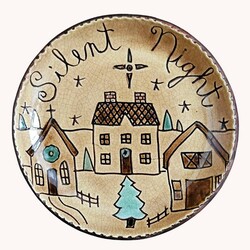 Smith Redware Silent Night Round Plate - 7.5"
