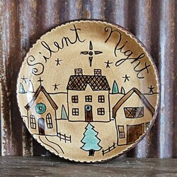Smith Redware Silent Night Round Plate - 7.5"