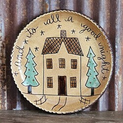 Smith Redware And To All A Good Night Round Plate - 7.5"