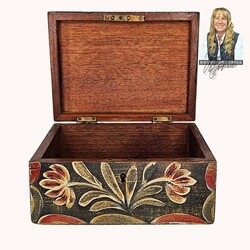 Kathy Graybill House & Floral Black Box - 5.5" T