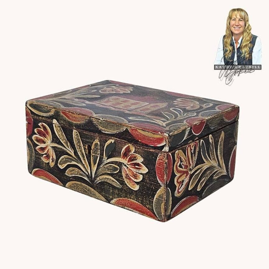 Kathy Graybill House & Floral Black Box - 5.5" T