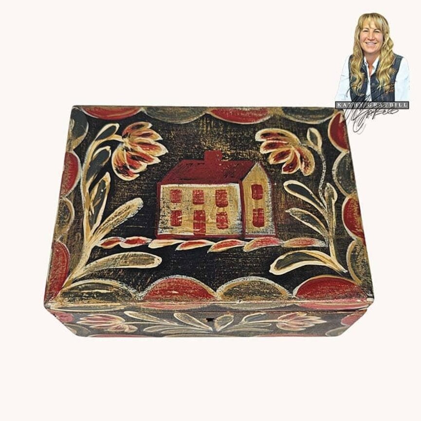 Kathy Graybill House & Floral Black Box - 5.5" T