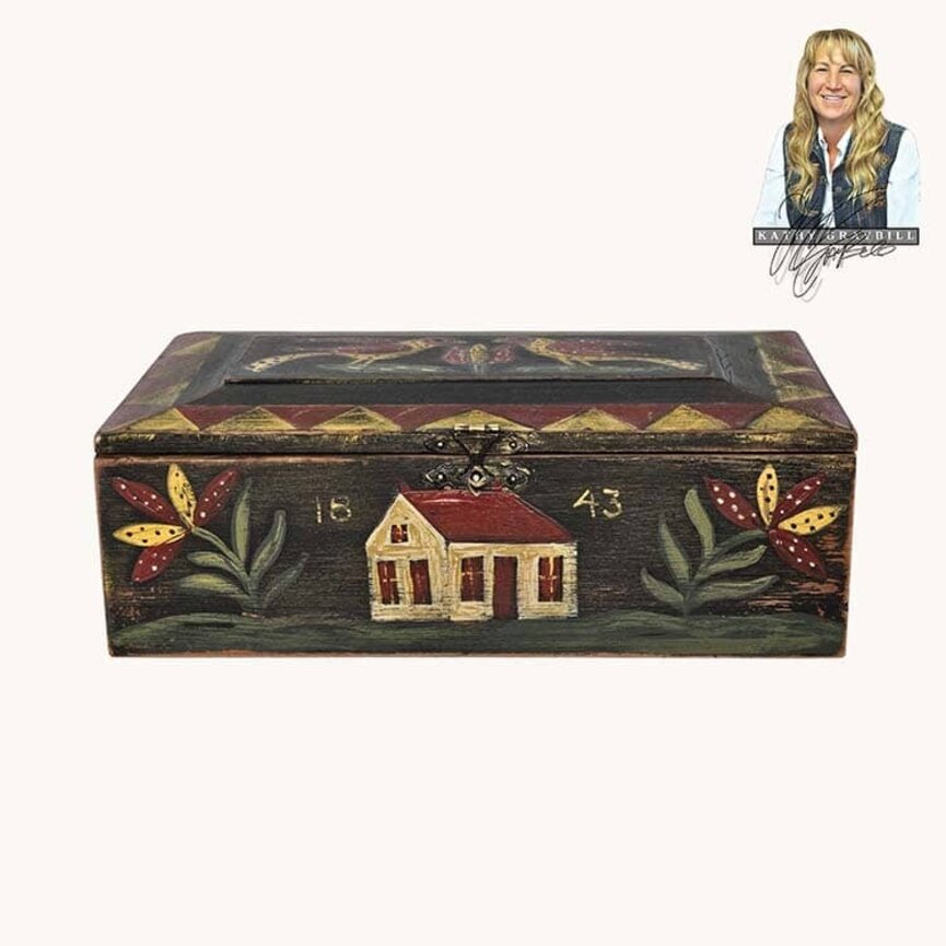 Kathy Graybill 1843 Bird House Black Box - 5.5" T