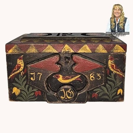 Carved Black Birds Box