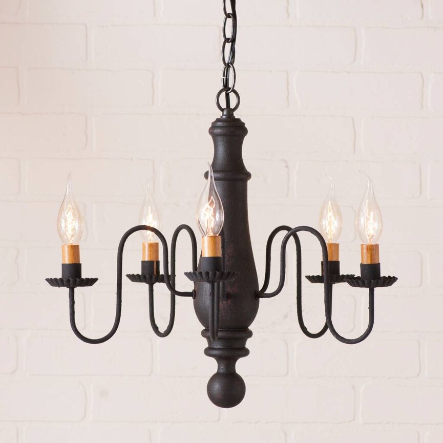 Norfolk Wood Chandelier in Hartford Medium