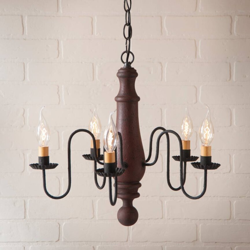 Norfolk Wood Chandelier in Hartford Medium