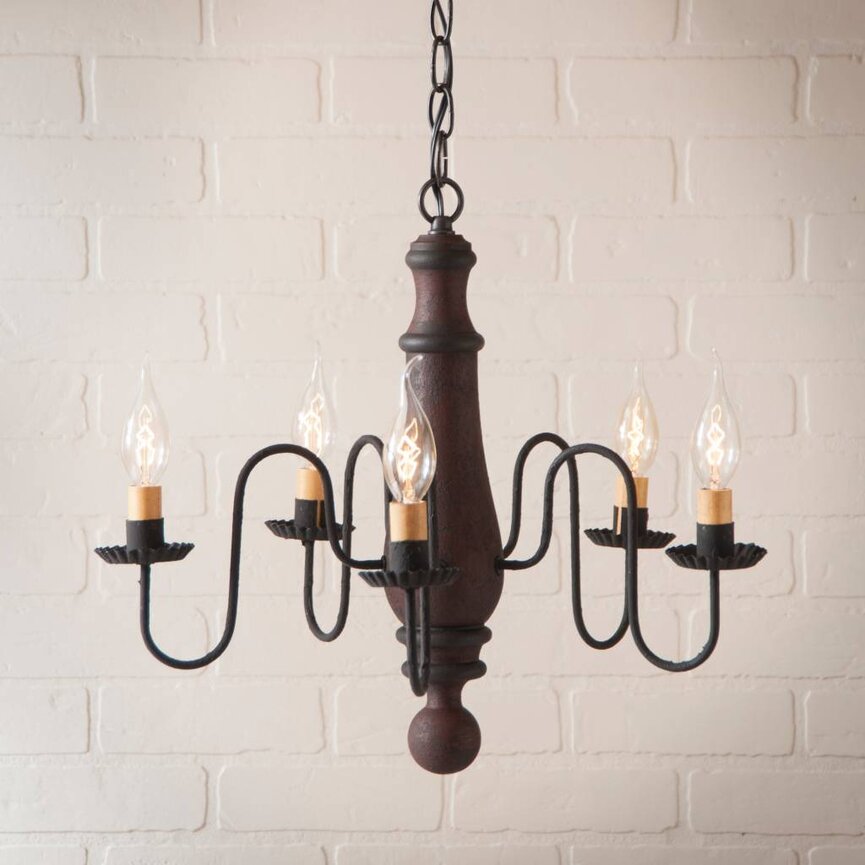 Norfolk Wood Chandelier in Hartford Medium