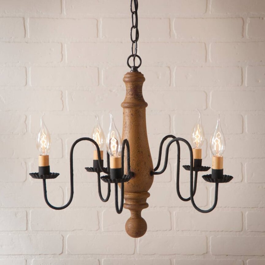 Norfolk Wood Chandelier in Hartford Medium