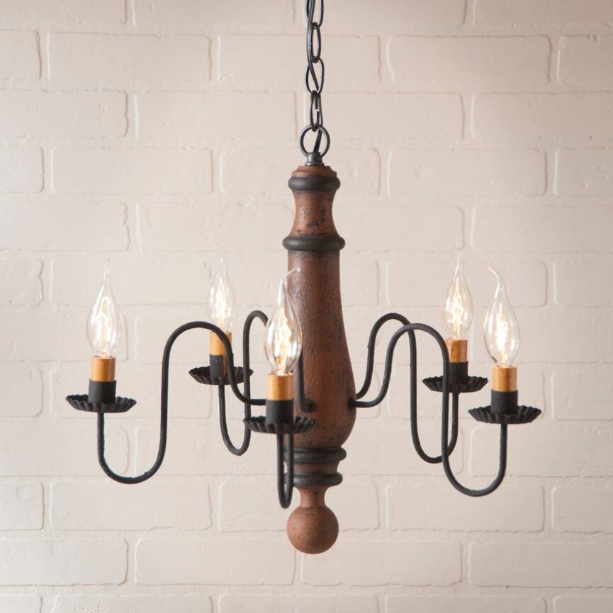 Norfolk Wood Chandelier in Hartford Medium