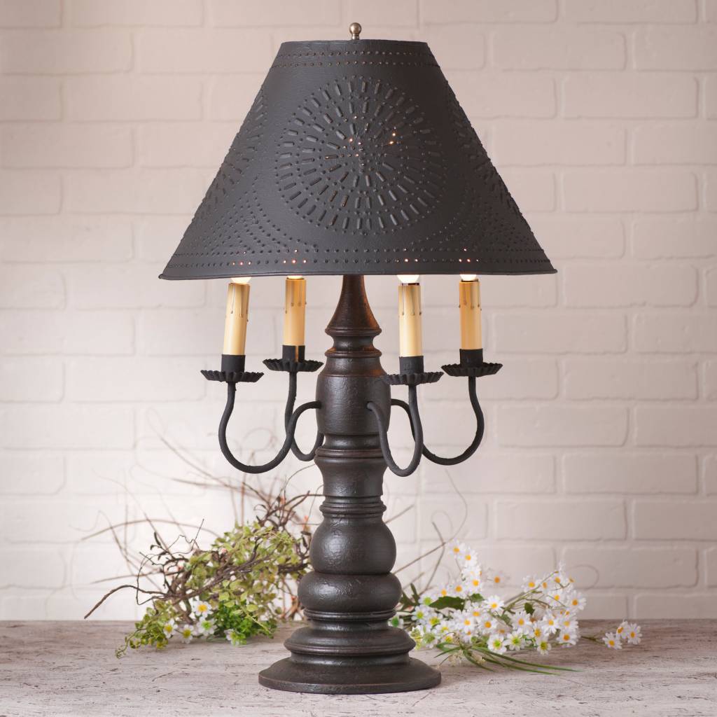 Irvin's Tinware Bradford Lamp with Textured Black Shade Brand: Irvin's Tinware