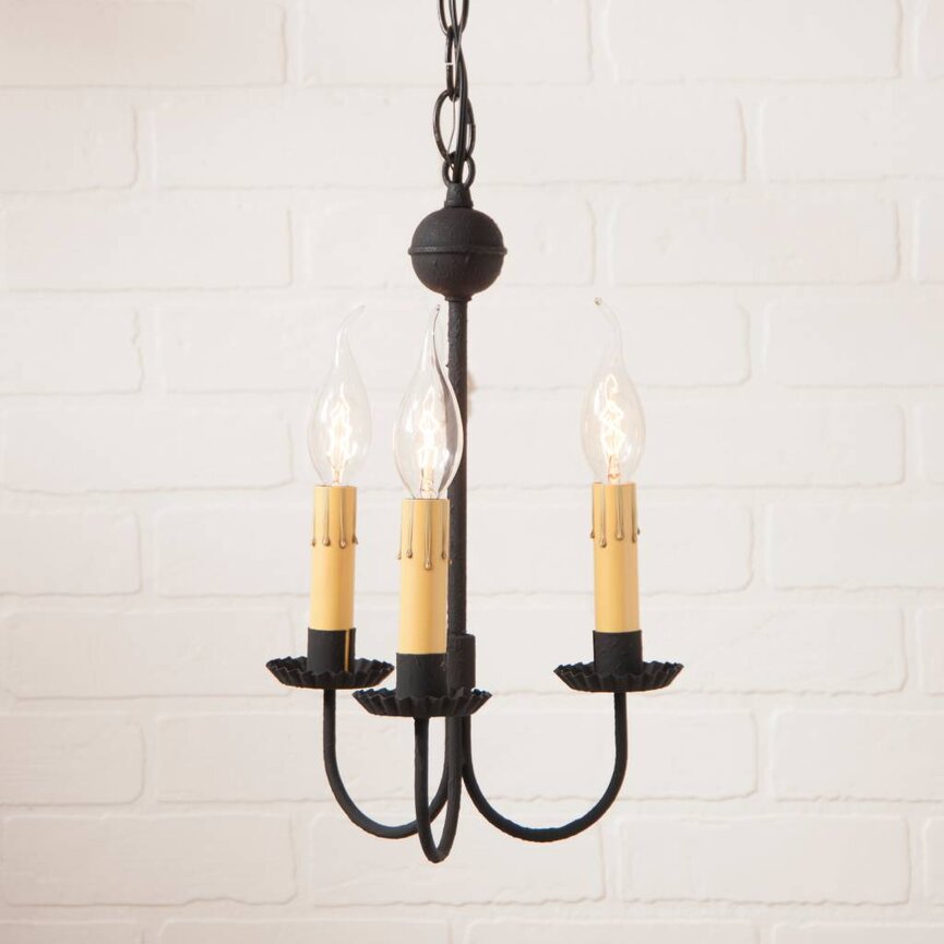 Westford Chandelier Small 3-Arm in Textured Black