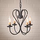 Irvin's Tinware Georgetown Chandelier in Textured Black - Small