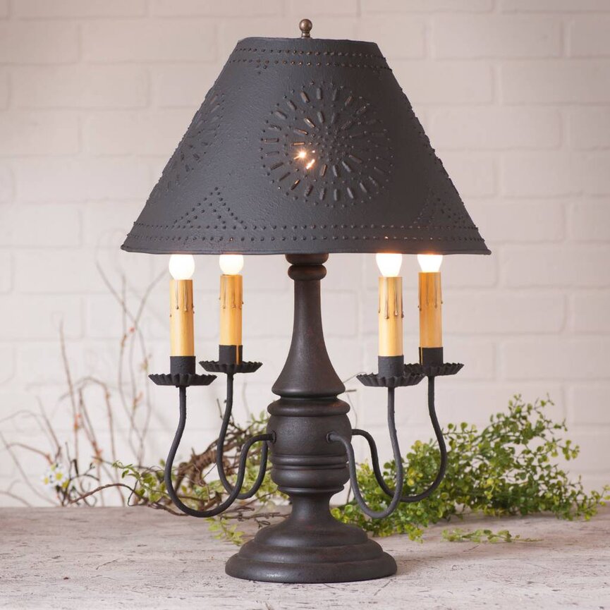 Jamestown Lamp with Textured Black Shade