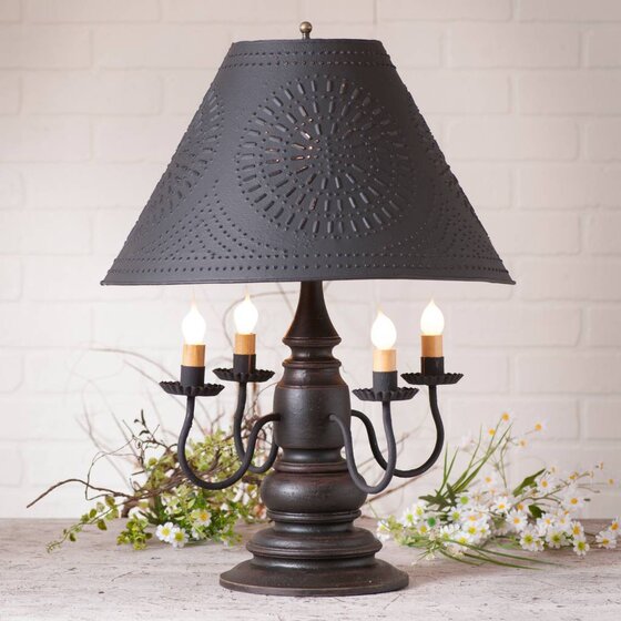 Harrison Lamp with Textured Black Shade