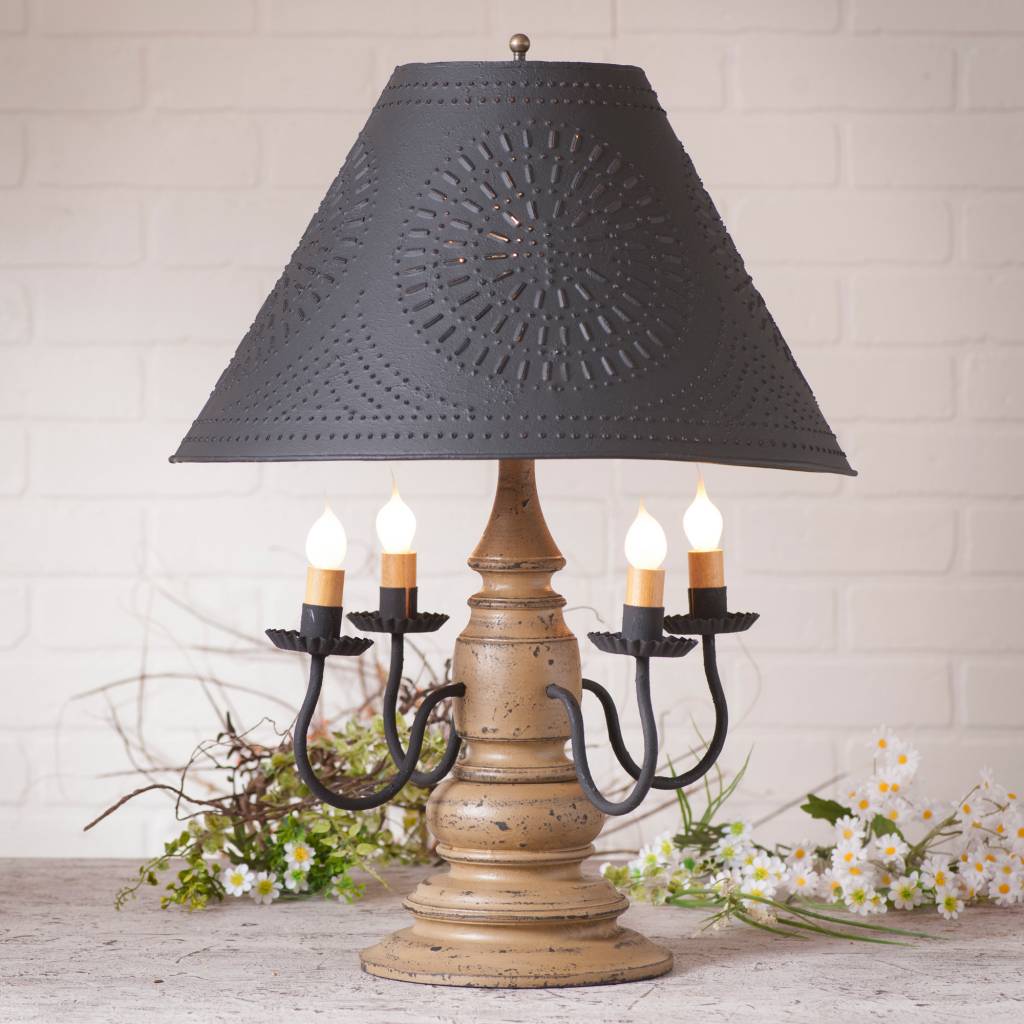 Irvin's Tinware Harrison Lamp with Textured Black Shade Brand: Irvin's Tinware