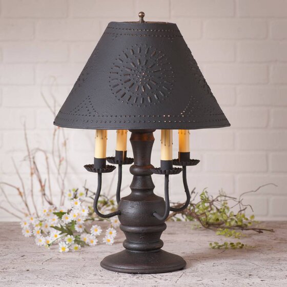 Cedar Creek Lamp with Textured Black Shade