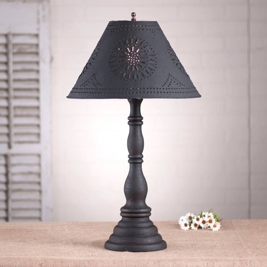 Davenport Lamp with Textured Black Shade in Hartford