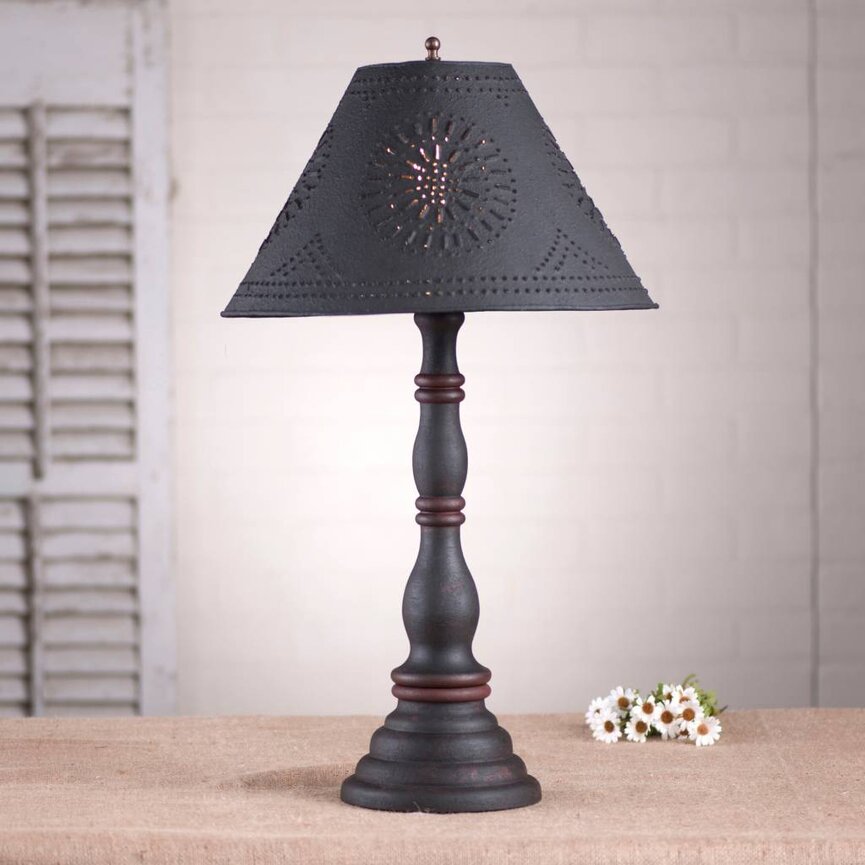 Davenport Lamp with Textured Black Shade in Hartford